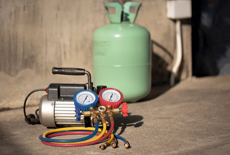 Tools for air conditioning repair and maintenance.の写真素材