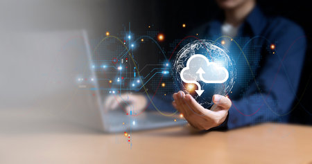 Database cloud storage, big data visualization and analytics technology with technology. Data File...