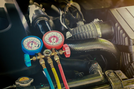 Car air conditioner check service, leak detection.