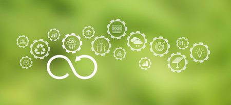 green circular environmental chart Sustainable industrial model productionuse recycling
