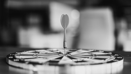 Darts are opportunities, and dartboards are business goals and planning.の写真素材