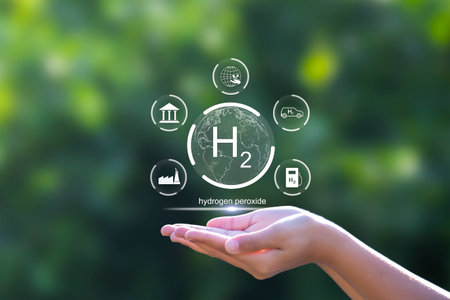Clean hydrogen energy concept and H2 for Sustainable Environment. eco-friendly industry and...