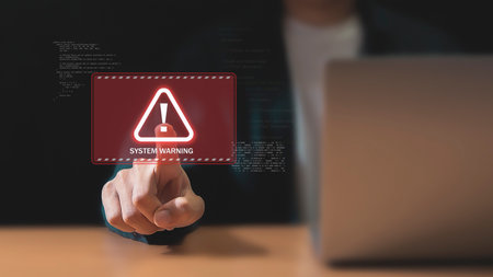 Cybersecurity, System warning hacked alert, Protection against personal data hackingの写真素材