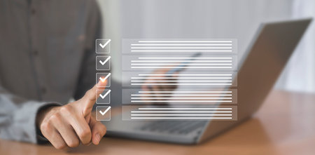 Business document management concepts and checklists Data Checklist, Business Developmentの写真素材