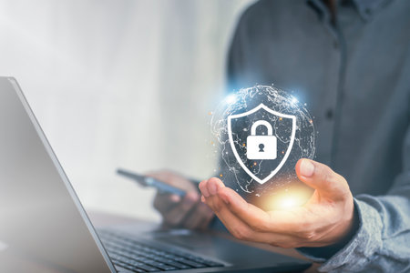 Cyber security, Data protection and information safety. Internet and technology concept.