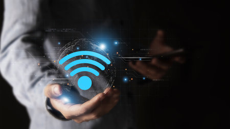 Connecting the World WiFi Technology and Digital Connectivityの写真素材