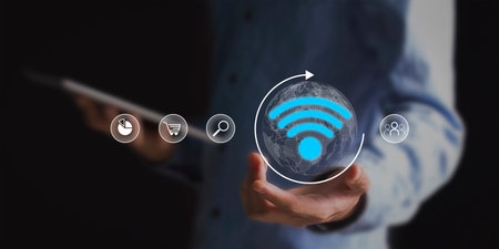 Connecting the World WiFi Technology and Digital Connectivityの写真素材