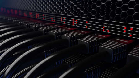 Cables, red flashing lamps and connectors