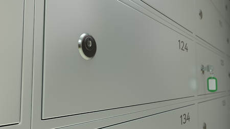 Safe deposit boxes in a bank and the key