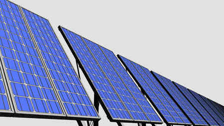 Multiple solar panels, sketch version for presentations and reports. 3D