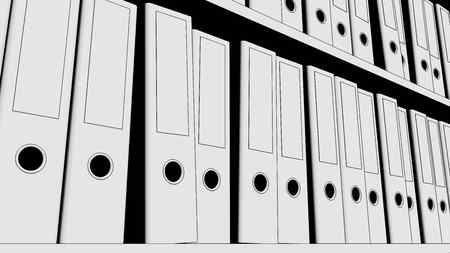 Shelf full of office foldersの写真素材