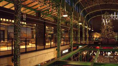 WARSAW, POLAND - DECEMBER, 17 2016 Christmas decorated shopping centerのeditorial素材