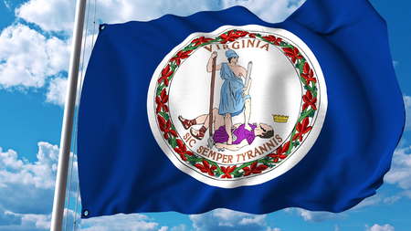 Waving flag of Virginia. 3D renderingの写真素材
