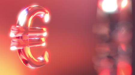 Glass euro signs background for financial reports and presentations. 3D rendering