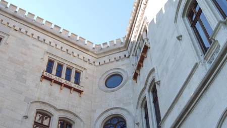 TRIESTE, ITALY - AUGUST 11, 2017. Miramare castle detailsのeditorial素材