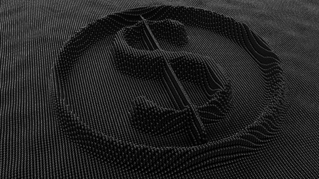 US dollar sign on metal pin art board. 3D renderingの写真素材