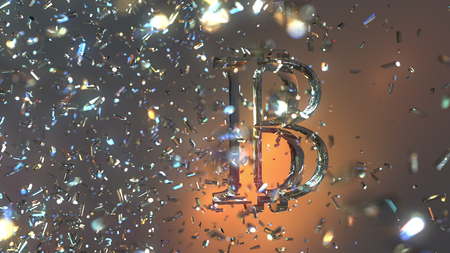 Bitcoin BTC symbol made of glass. Cryptocurrency or financial market trend concepts. 3D renderingの写真素材