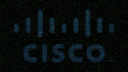 Cisco Systems logo made of hexadecimal symbols on computer screen. Editorial 3D rendering
