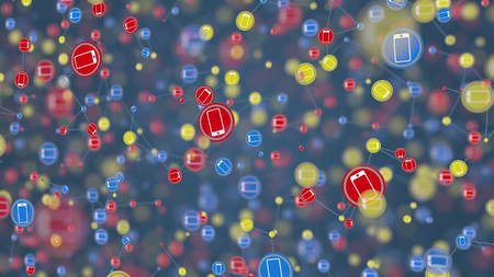 Mobile network model. 3D rendering