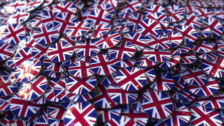 Badges featuring flag of Great Britainの写真素材