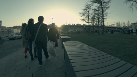 MOSCOW, RUSSIA - APRIL 15, 2018. Modern Zaryadye park near the Kremlinのeditorial素材
