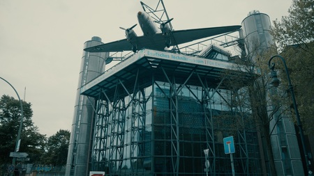 BERLIN, GERMANY - APRIL 30, 2018. The German Museum of Technology facadeのeditorial素材