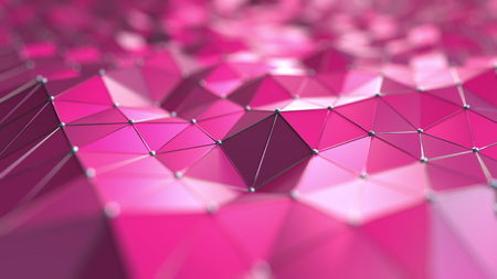 Pink polygonal background. 3D rendering