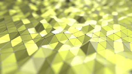 Abstract yellow polygonal surface. 3D renderingの写真素材