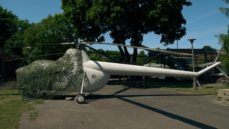 POZNAN, POLAND - MAY 20, 2018. Soviet era helicopterのeditorial素材