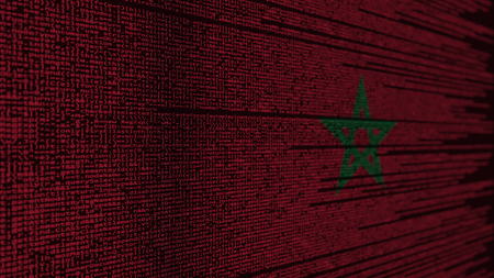 Source code and flag. Programming or digital technology related background