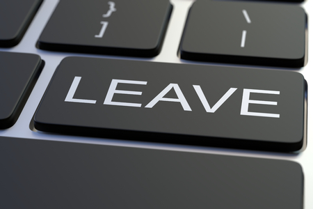 Keyboard with LEAVE key. Conceptual 3D rendering
