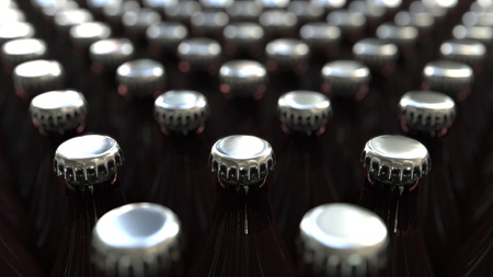 Many beer bottles, 3D renderingの写真素材
