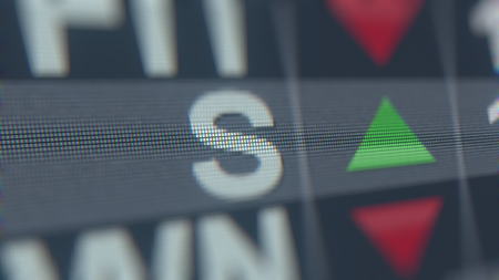 Stock exchange ticker of SPRINT S. Editorial 3D renderingのeditorial素材
