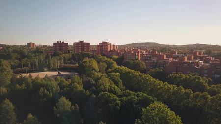 Aerial view of Madrid suburbs, Spainの写真素材