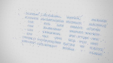 IBM logo being made with many numbers. Digital business conceptual editorial 3D renderingのeditorial素材