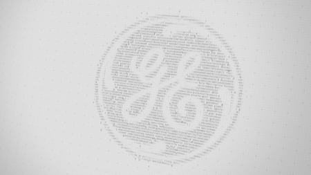 General Electric GE logo being made with many numbers. Digital business conceptual editorial 3D renderingのeditorial素材