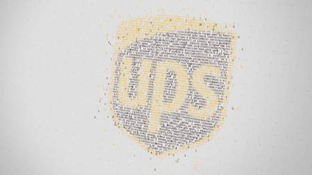 UPS logo being made with many numbers. Digital business conceptual editorial 3D renderingのeditorial素材