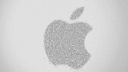 Apple Inc. logo being made with many numbers. Digital business conceptual editorial 3D renderingのeditorial素材