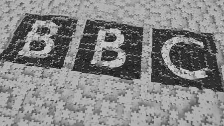 BBC logo composing with puzzle pieces, editorial 3D renderingのeditorial素材