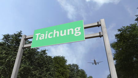 Airliner landing in the city. 3Dの写真素材