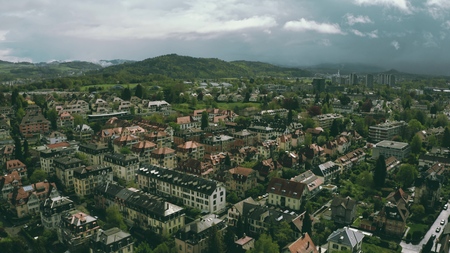 Aerial shot of residential area of Bern, Switzerlandの写真素材