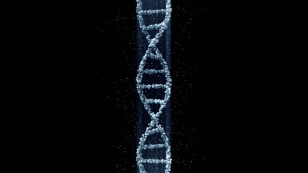 Blue DNA molecule, 3D renderingの写真素材