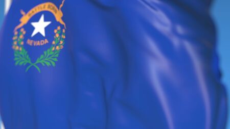 Waving flag of Nevada. 3Dの写真素材
