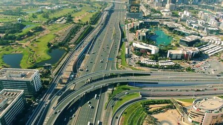 DUBAI, UNITED ARAB EMIRATES - DECEMBER 26, 2019. Aerial view of Dubai Internet City areaのeditorial素材