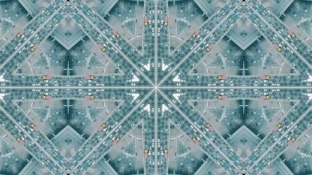 Aerial top down view of a city road traffic jamの写真素材