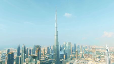 DUBAI, UNITED ARAB EMIRATES - DECEMBER 30, 2019. Aerial view of the worlds tallest skyscraper Burj Khalifaのeditorial素材