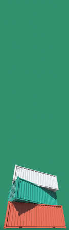 Containers compose the flag of Bulgaria on green background, 3D renderingの写真素材