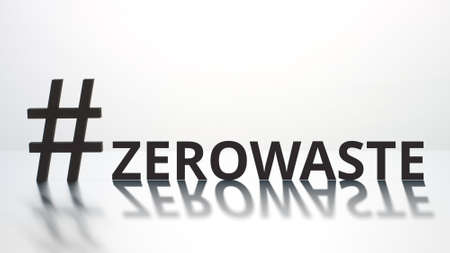 ZERO WASTE hashtag on light background. Social media concept