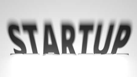 STARTUP word with artistic light and shadows 3d renderingの写真素材