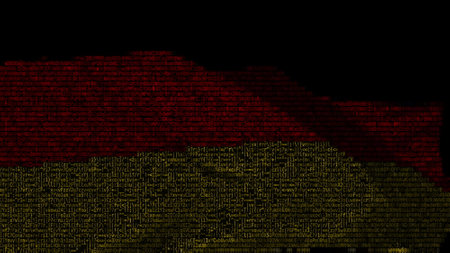 Moving digital flag of Germany on the display. 3d rendering